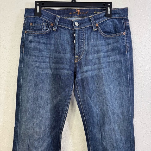 7 for all Mankind jeans boycut 30 bootcut causal button fly‎ Women's Blue Jeans - Picture 3 of 10